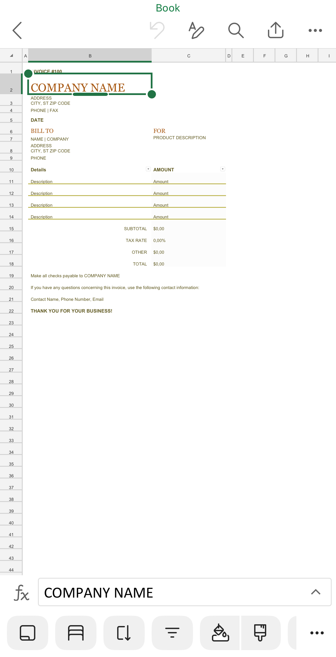 Freelance Video Editor Invoice Excel